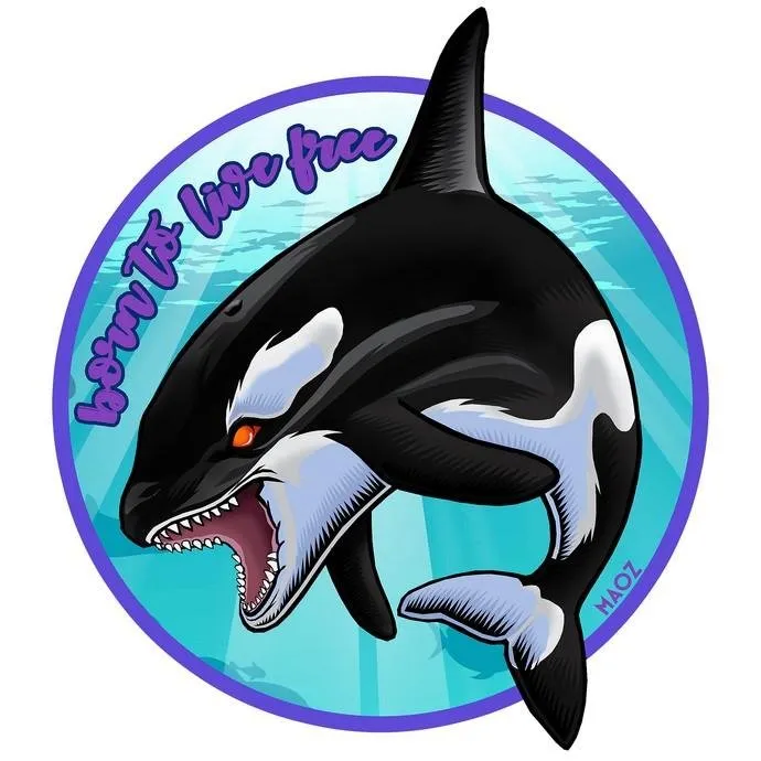 Matrix Orca Born To Live Free t-shirt stampa digitale