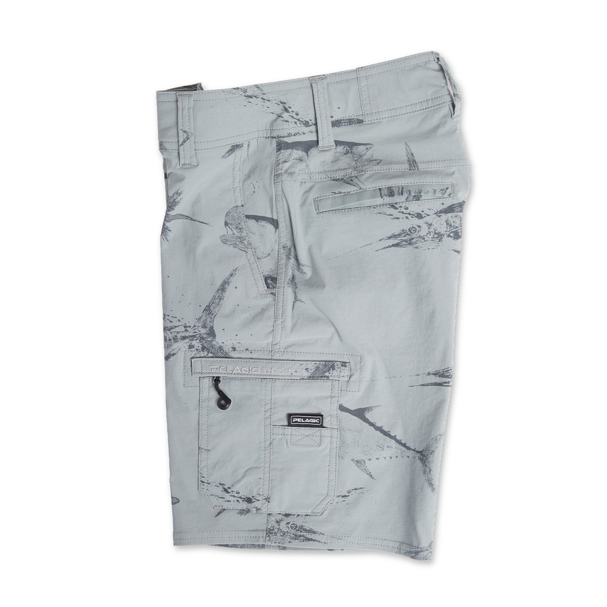 Pelagic Traverse Gyotaku pantaloncini ragazzo grigi nylon