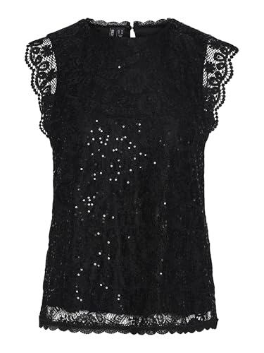 Pieces Pcolline SL Lace Sequins Top Noos top M