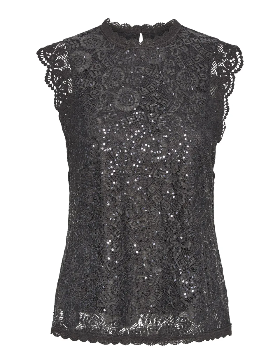 Pieces Pcolline SL Lace Sequins Top Noos top M