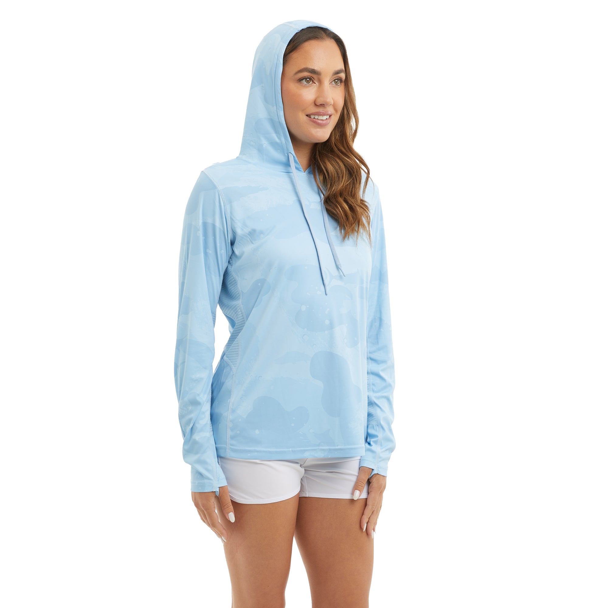 PELAGIC Ws Vaportek maglia da pesca Light Blue UPF 50+