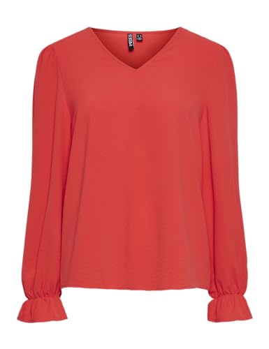Pieces Pctiffany LS V-Neck camicia donna L maniche lunghe