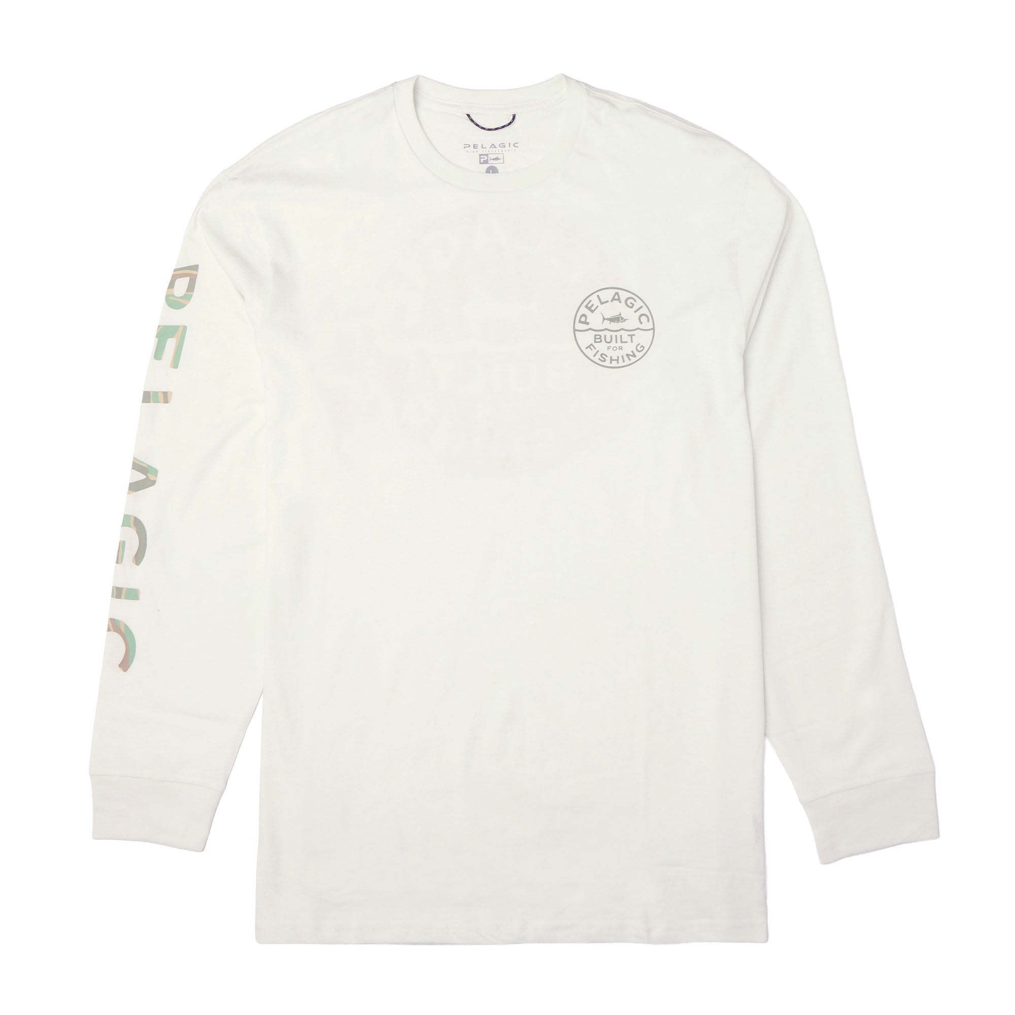 Pelagic Built Wahoo Camo LS t-shirt beige cotone