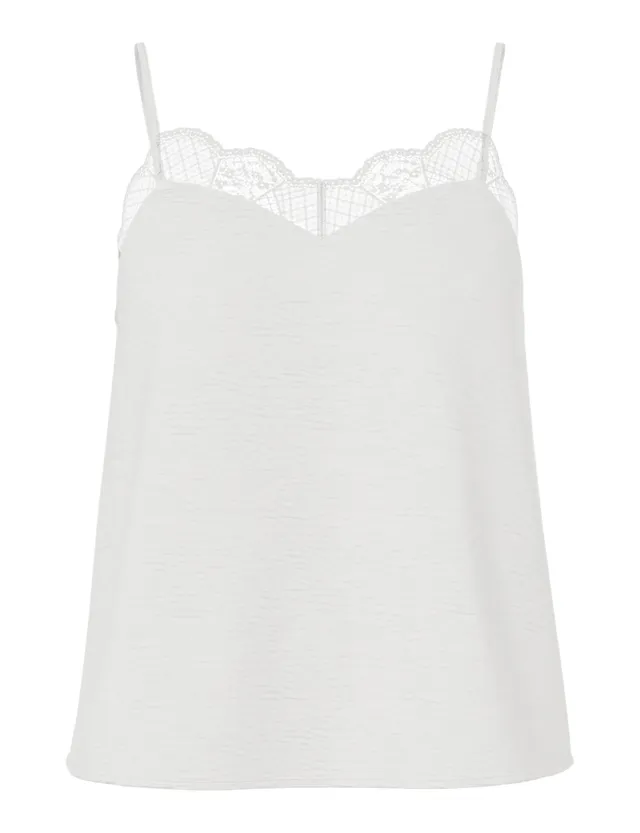PIECES Pctiffany top donna pizzo senza maniche
