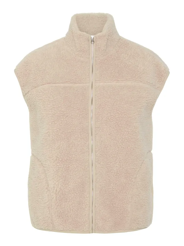 Pieces Pcsadia gilet teddy argento S