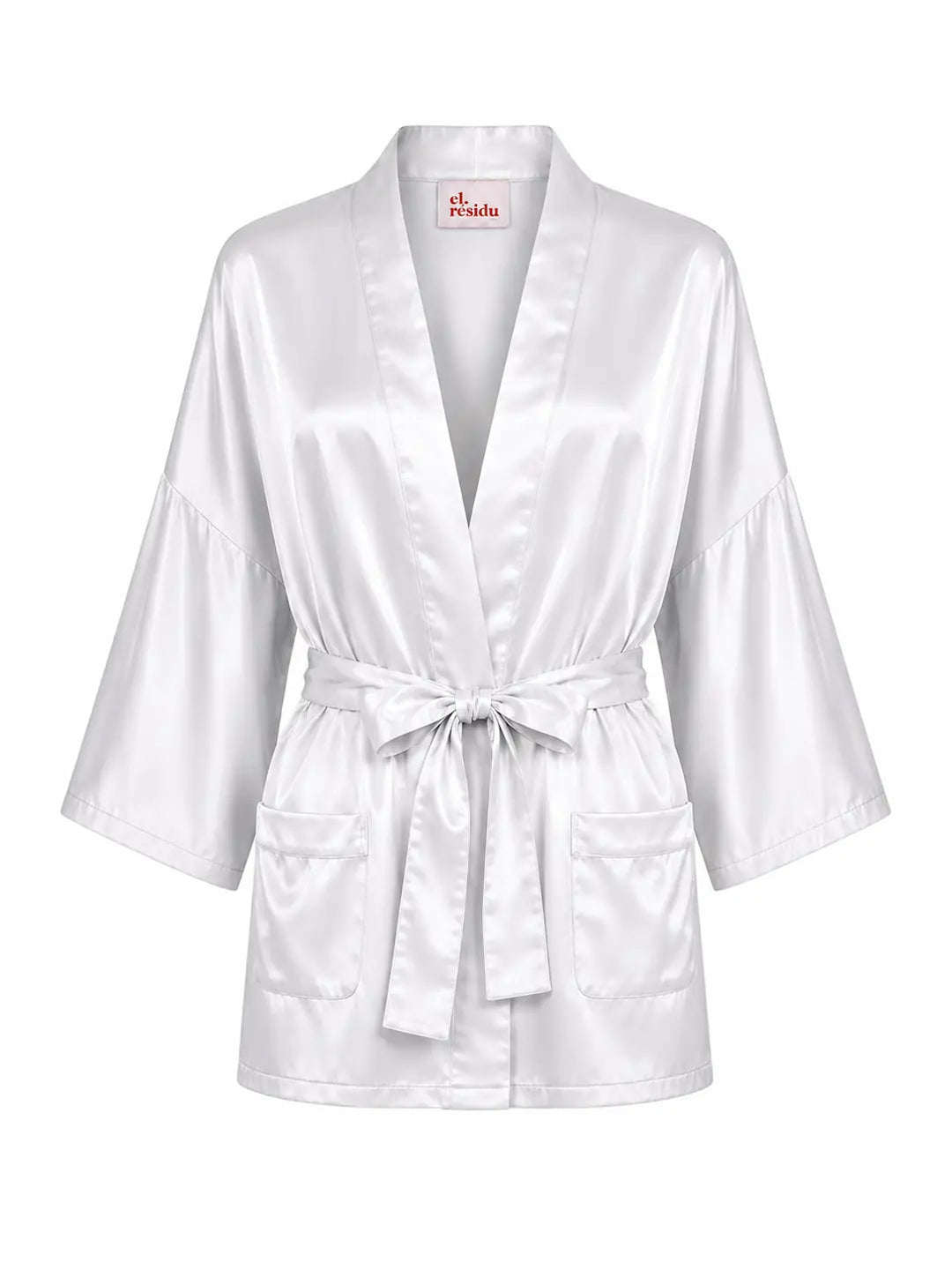el.residu Asha Satin kimono seta grigio taglia unica