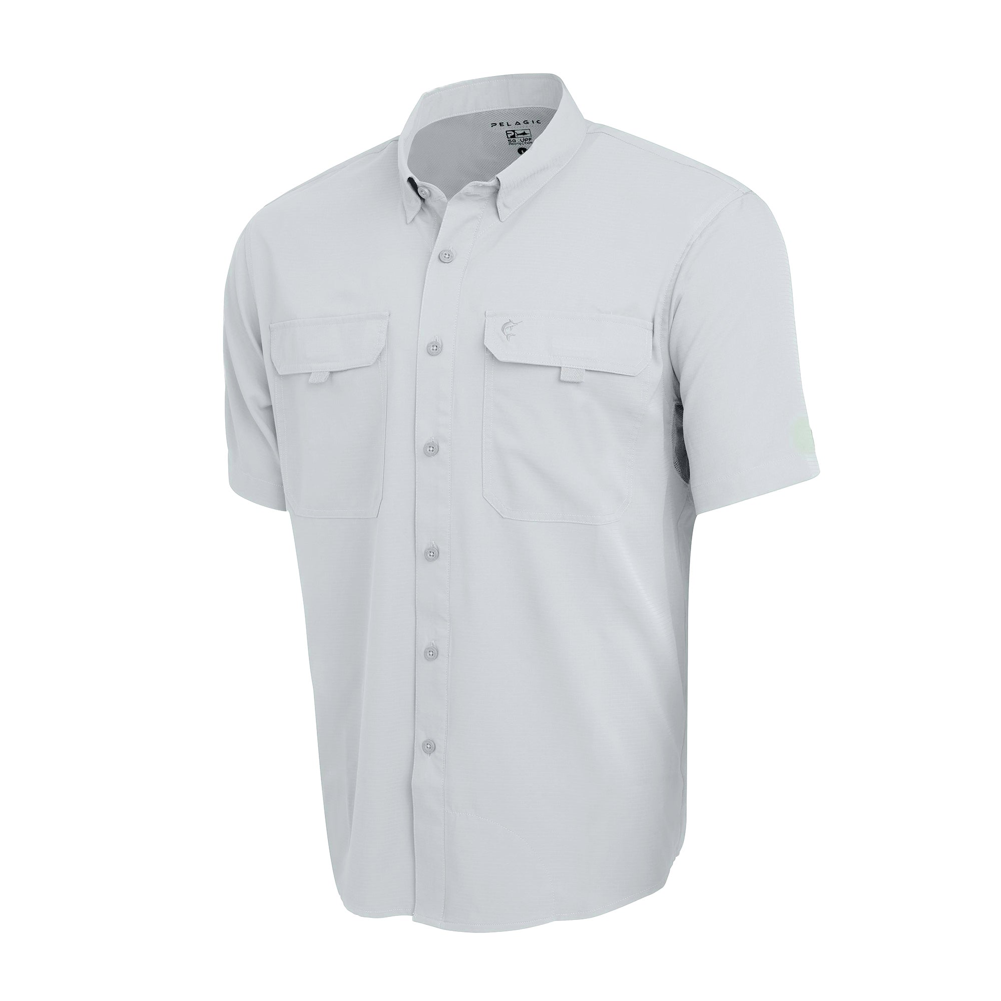 Pelagic Keys camicia uomo manica corta Grigio Chiaro UPF 50+