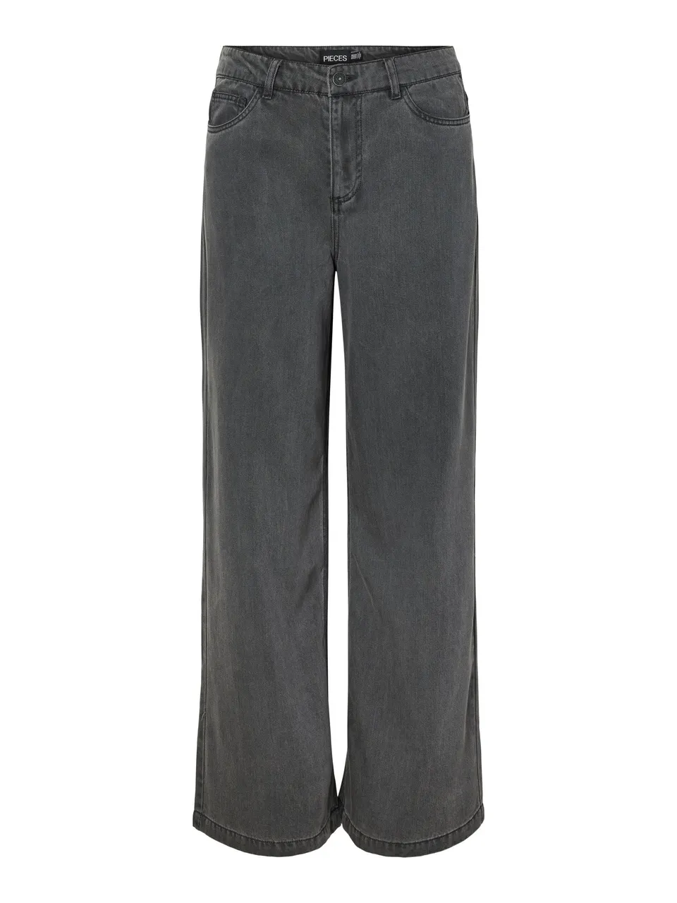 Pieces Pcsmidi MW jeans larghi donna 30W 32L grigio uso quotidiano