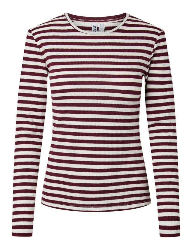 Pieces Pcruka LS Top Jrs Noos BC maglia manica lunga Tawny Port