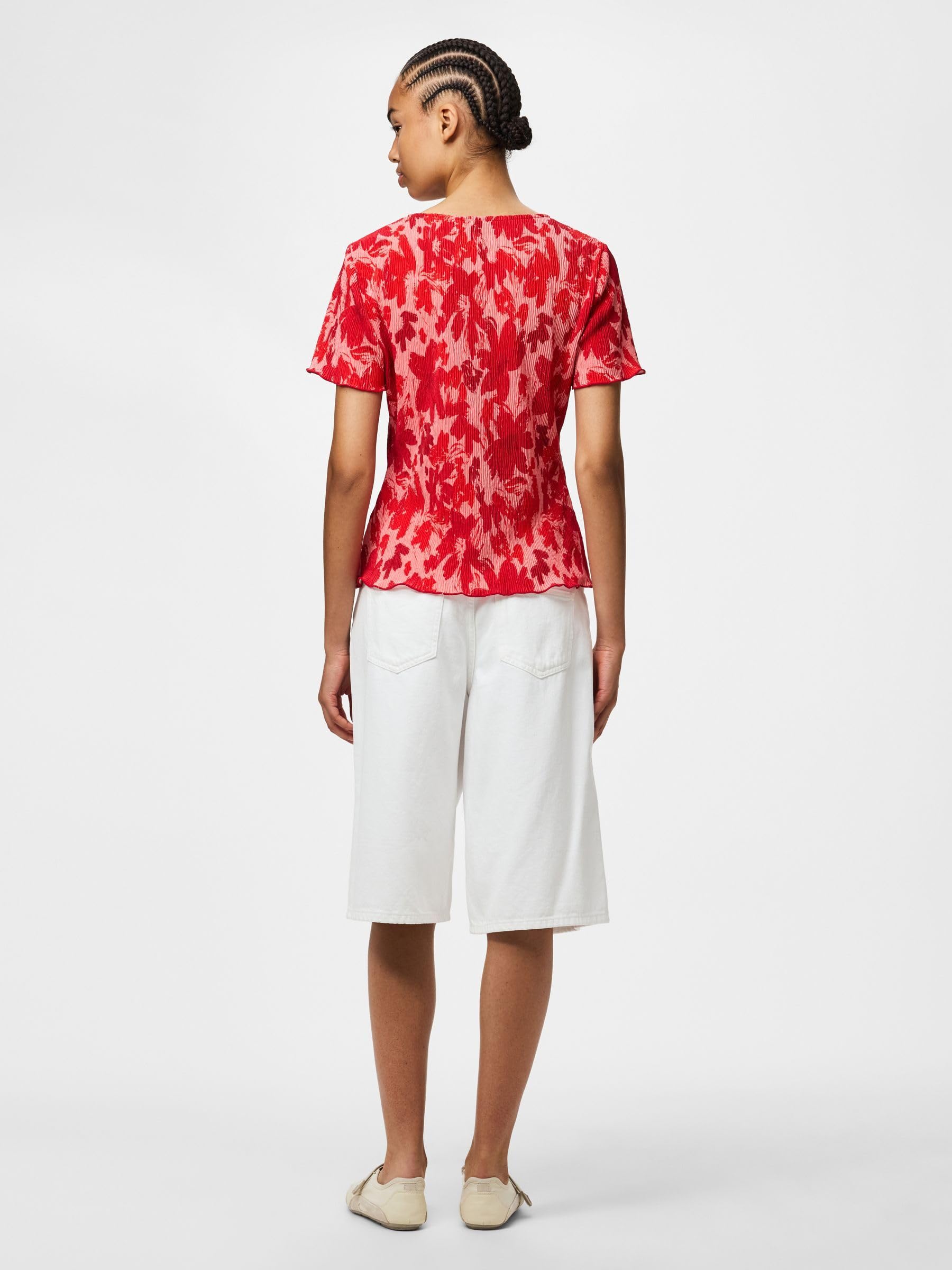 Pieces Pcflora SS O-Neck Top Jrs maglietta XL girocollo