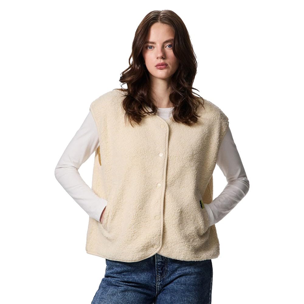 Pieces Katty gilet donna 2XL in pile teddy