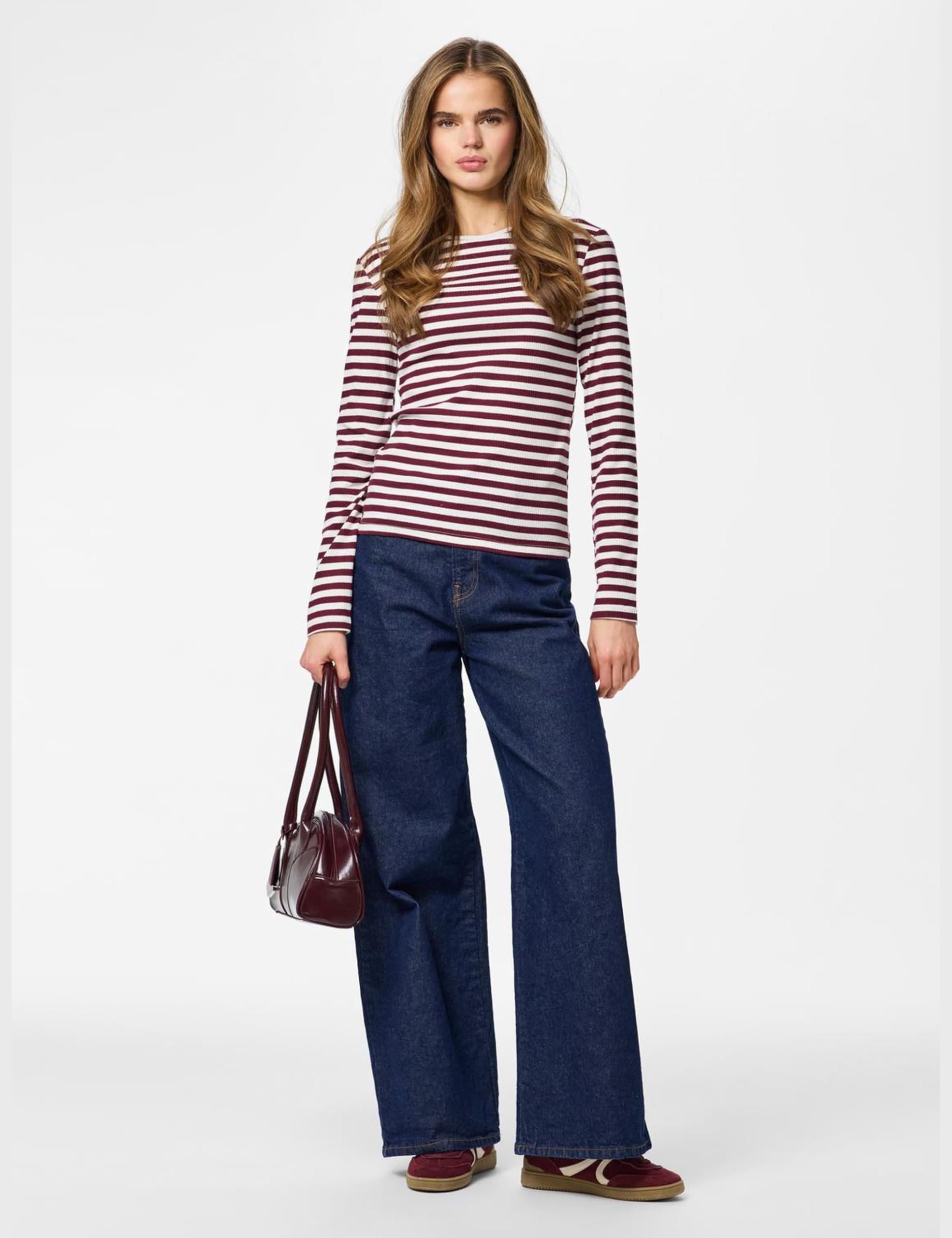 Pieces Pcruka LS Top Jrs Noos BC maglia manica lunga Tawny Port
