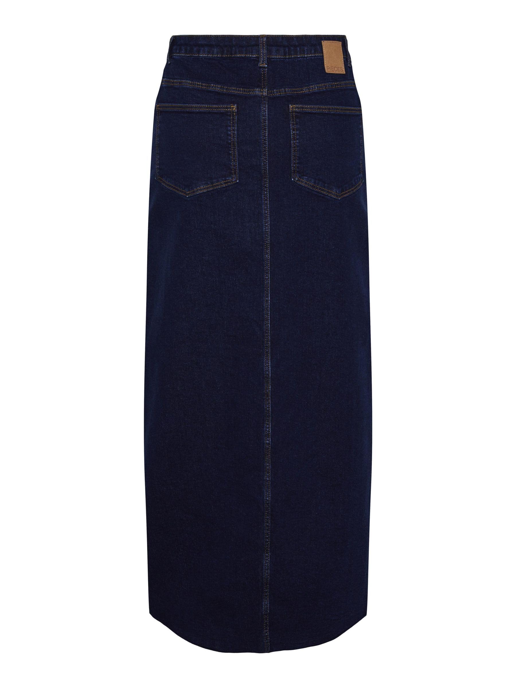 Pieces Pcjessie gonna denim lunga M blu scuro