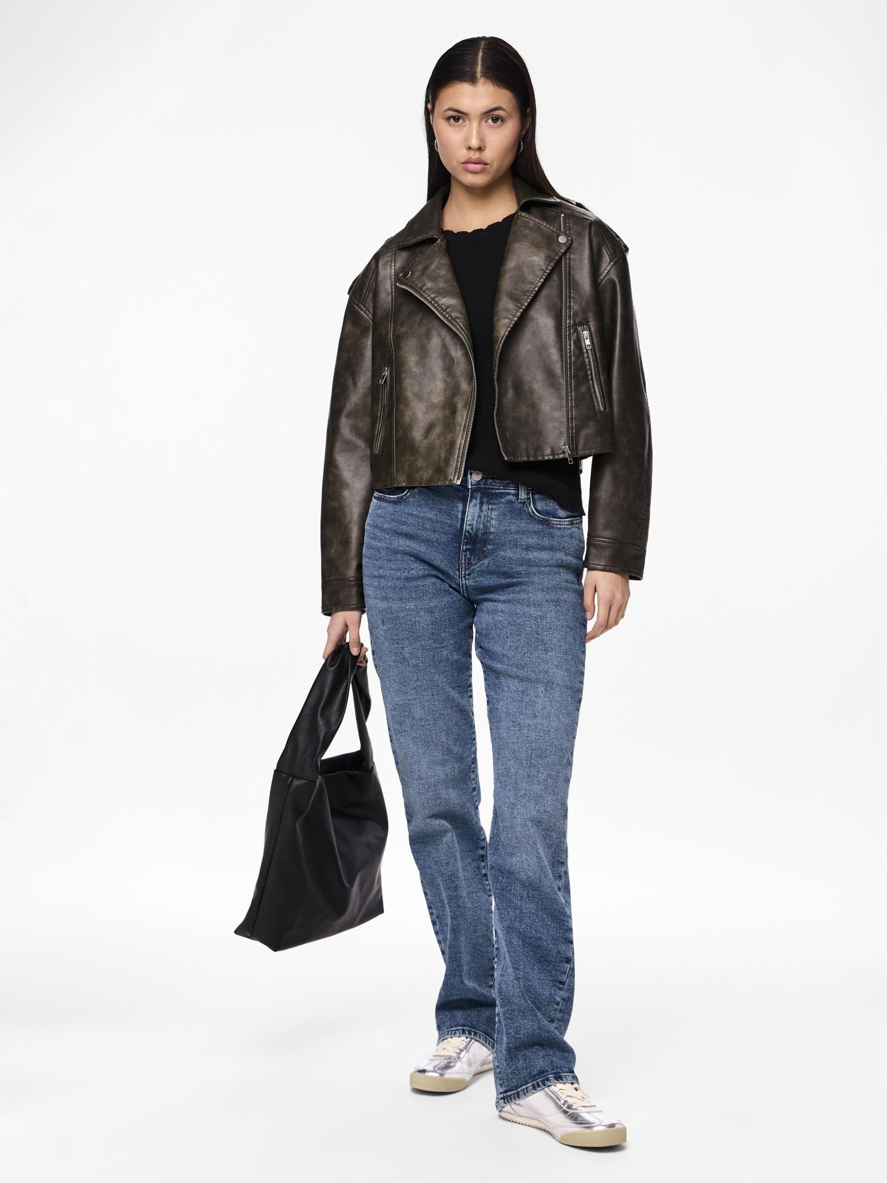 Pieces Pckelly MW Straight Jeans 30W 32L jeans donna