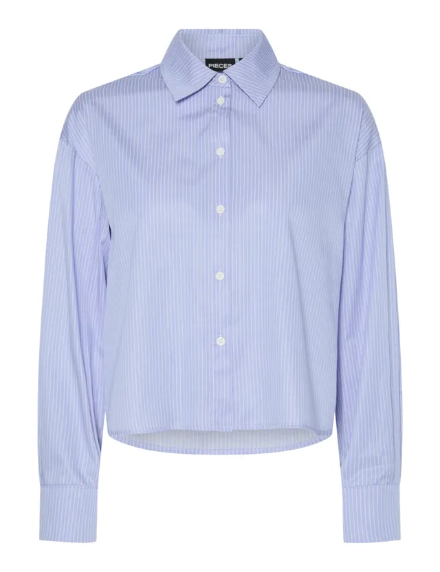Pieces Pcjeona LS Wvn BC camicia donna taglia M lavanda