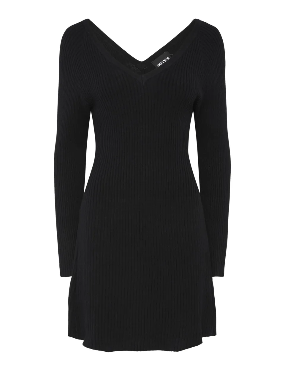 Pieces Pcprista abito maglia scollo V L nero