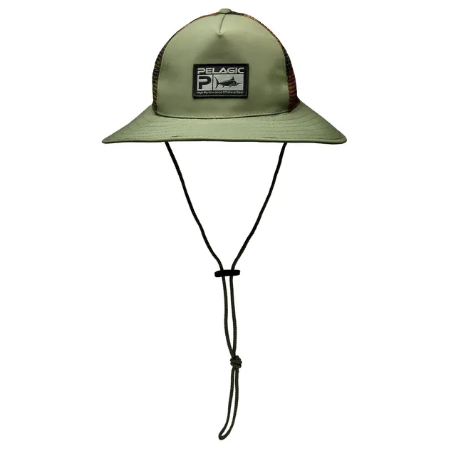 Pelagic Brimmer Deluxe cappello pesca mimetico tesa larga
