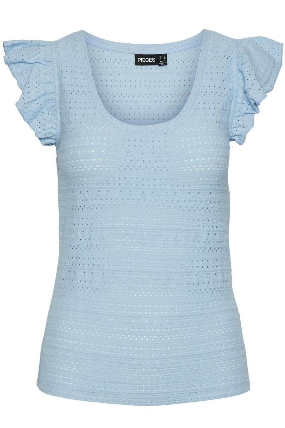 Pieces Pckelma SL O-Neck top donna scollo tondo