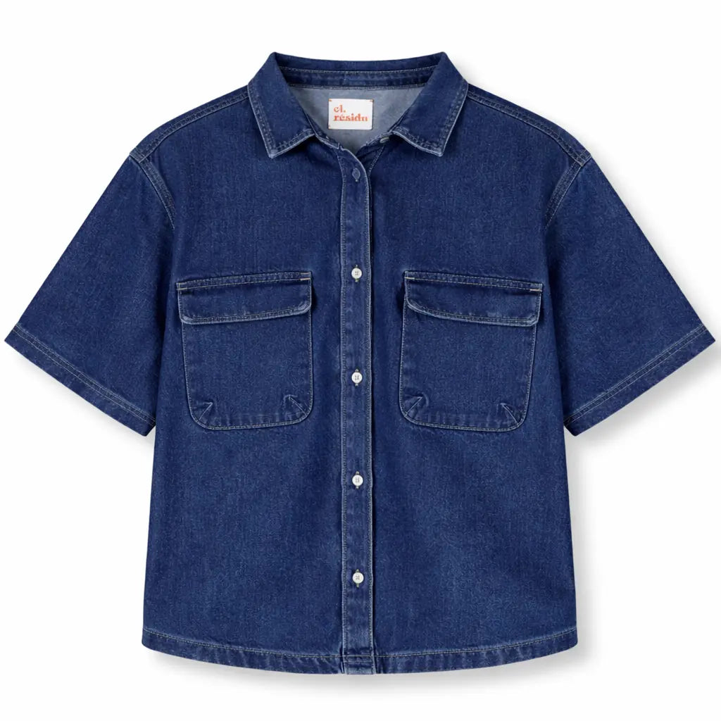 el.residu Isa #2 camicia denim blu 100% cotone