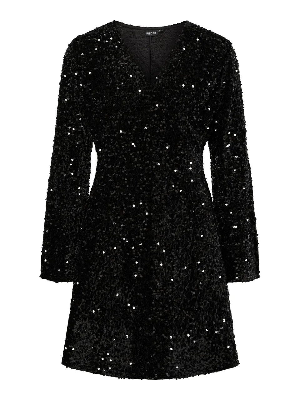 PIECES Pckam scollo V abito jersey nero XS quotidiano