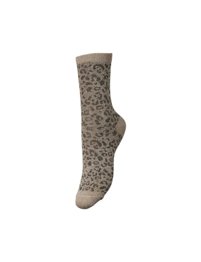 Pieces Pcsebby Glitter calzini donna grigi lunghi