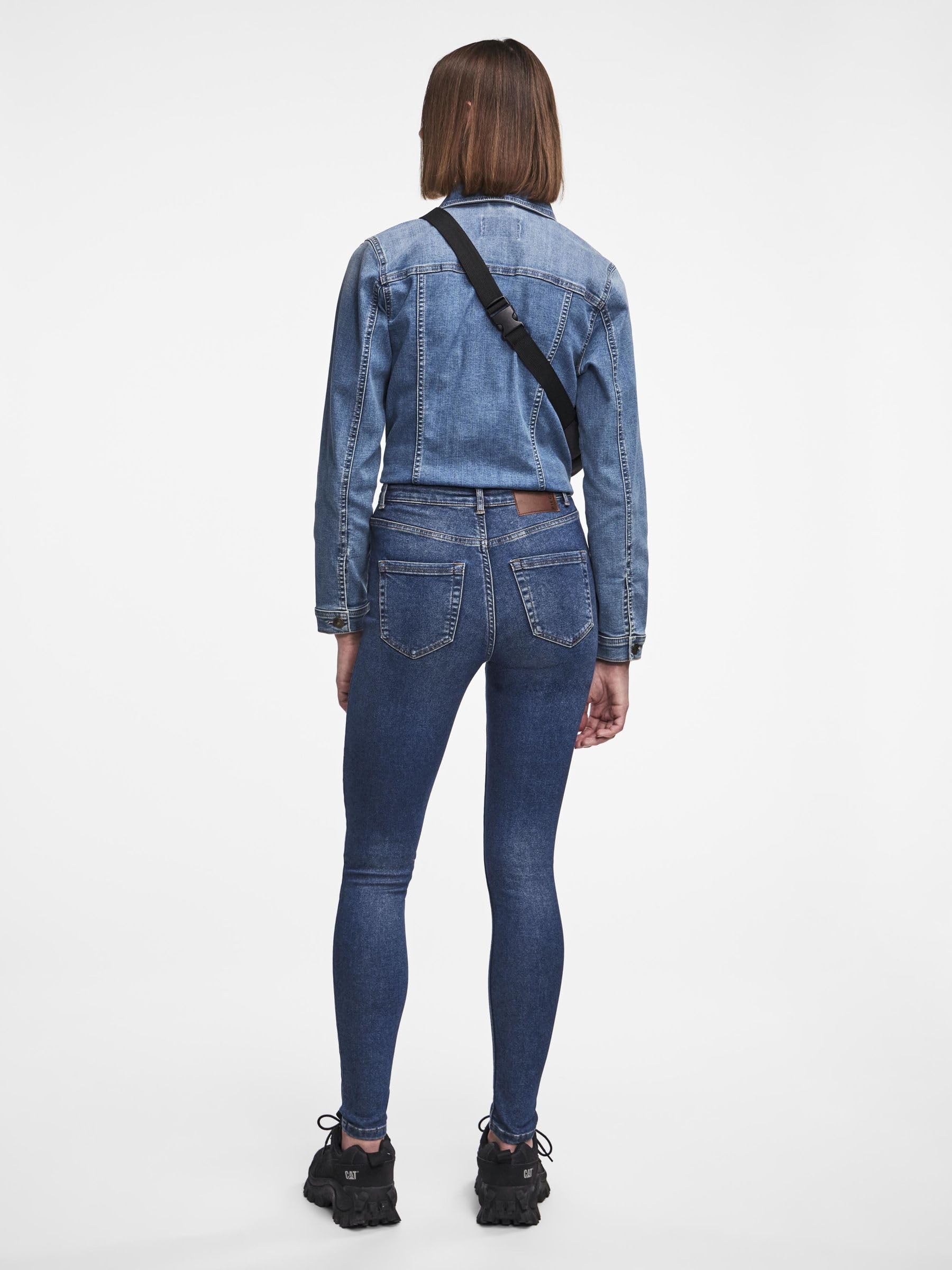 Pieces Medium Blue Denim jeans donna 54 vita alta