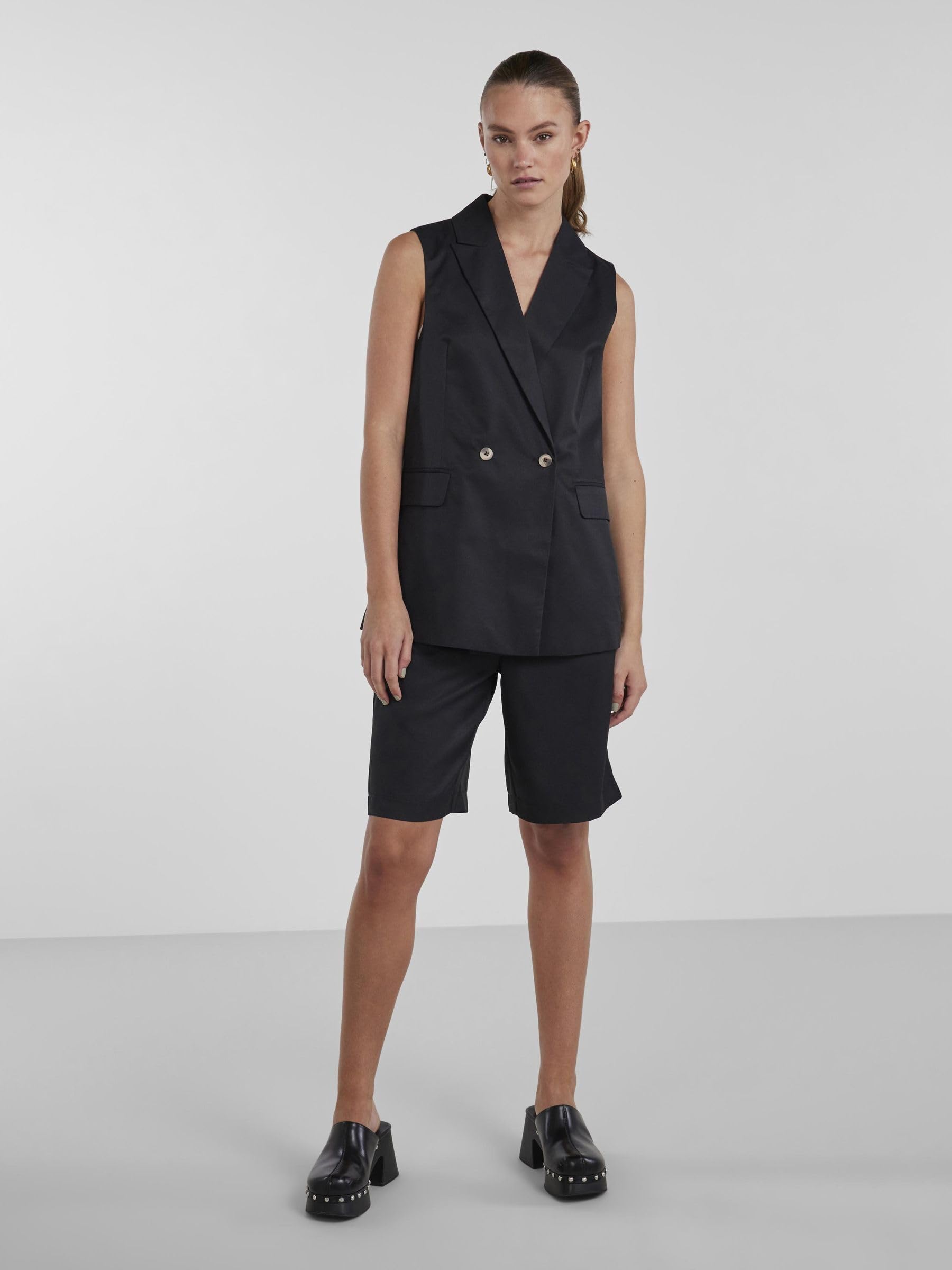 Pieces Pctally Blazer Gilet Donna Nero Smanticato