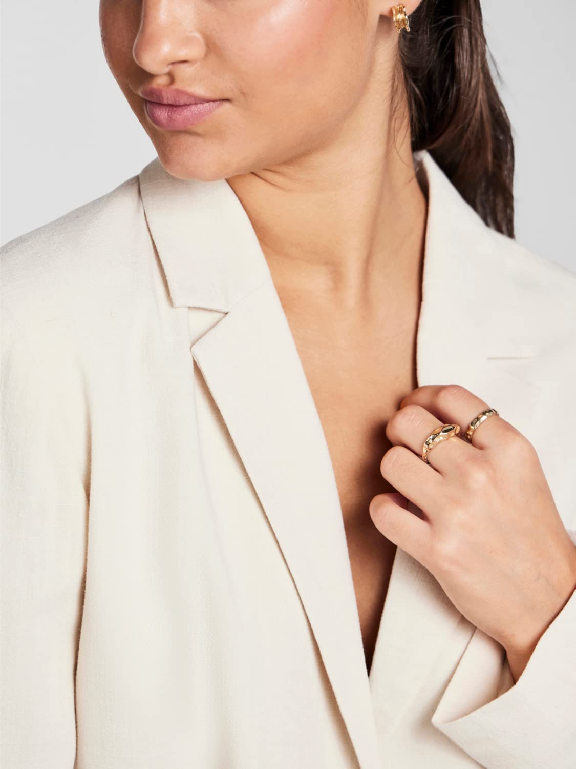 Pieces Pcvinsty Linen blazer donna XL betulla lino