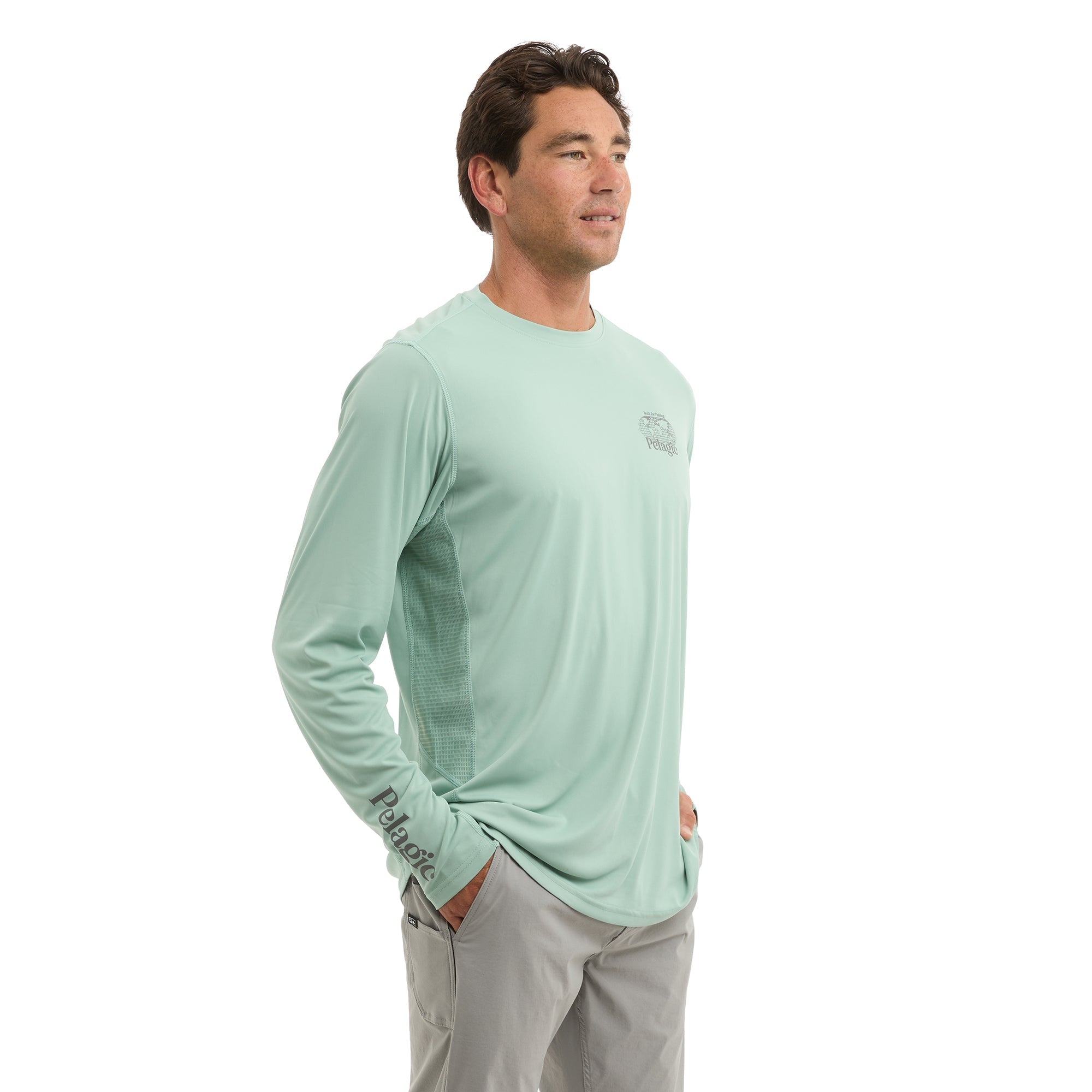 Pelagic Vaportek Worldwide YFT maglia pesca salvia UPF 50+