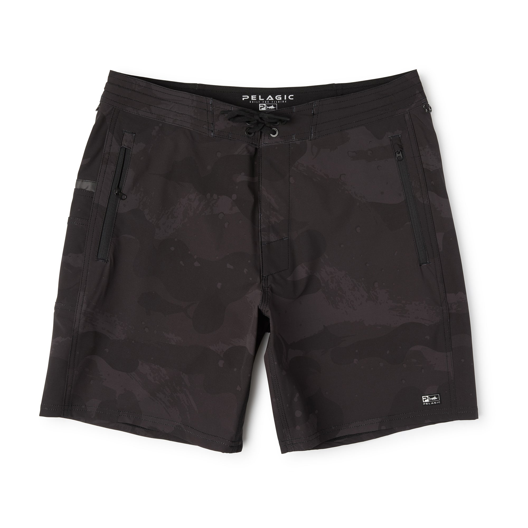 Pelagic Leaderman boardshort pesca nero elasticizzato