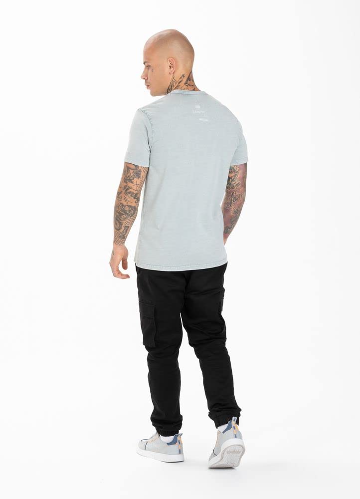 Pitbull Denim Washed Circle Dog Pocket maglietta verde cotone