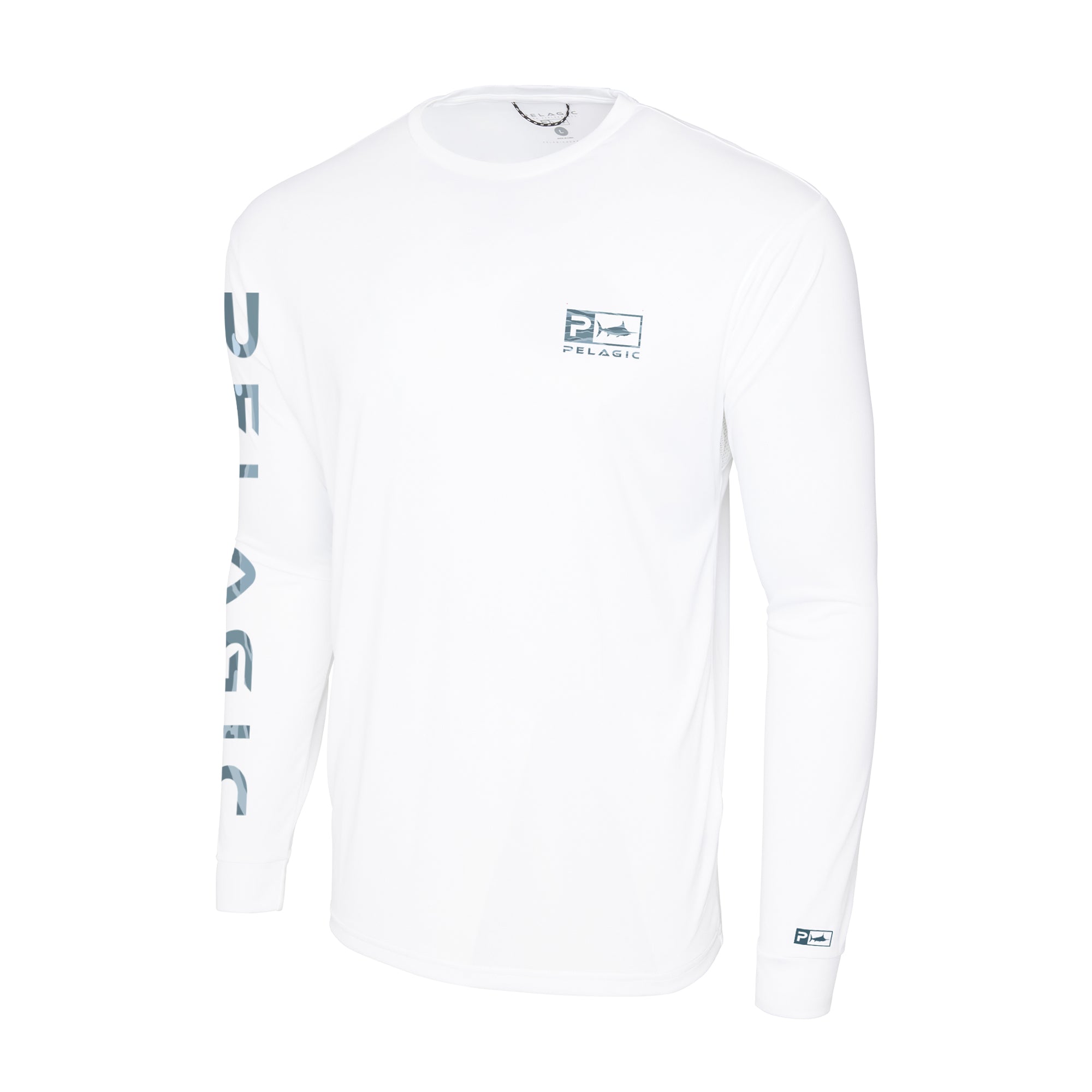 Pelagic Aquatek Wahoo Icon maglia manica lunga bianca UPF 50+