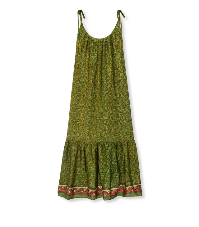 el.residu Myra 46 vestito midi verde L/XL viscosa