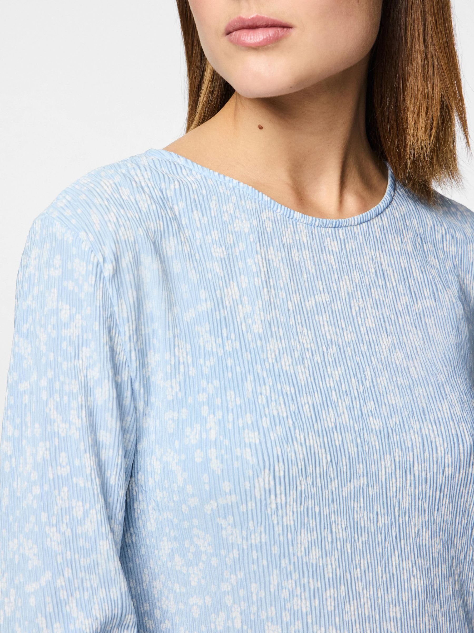 Pieces Pcflora LS Midi vestito donna S manica lunga
