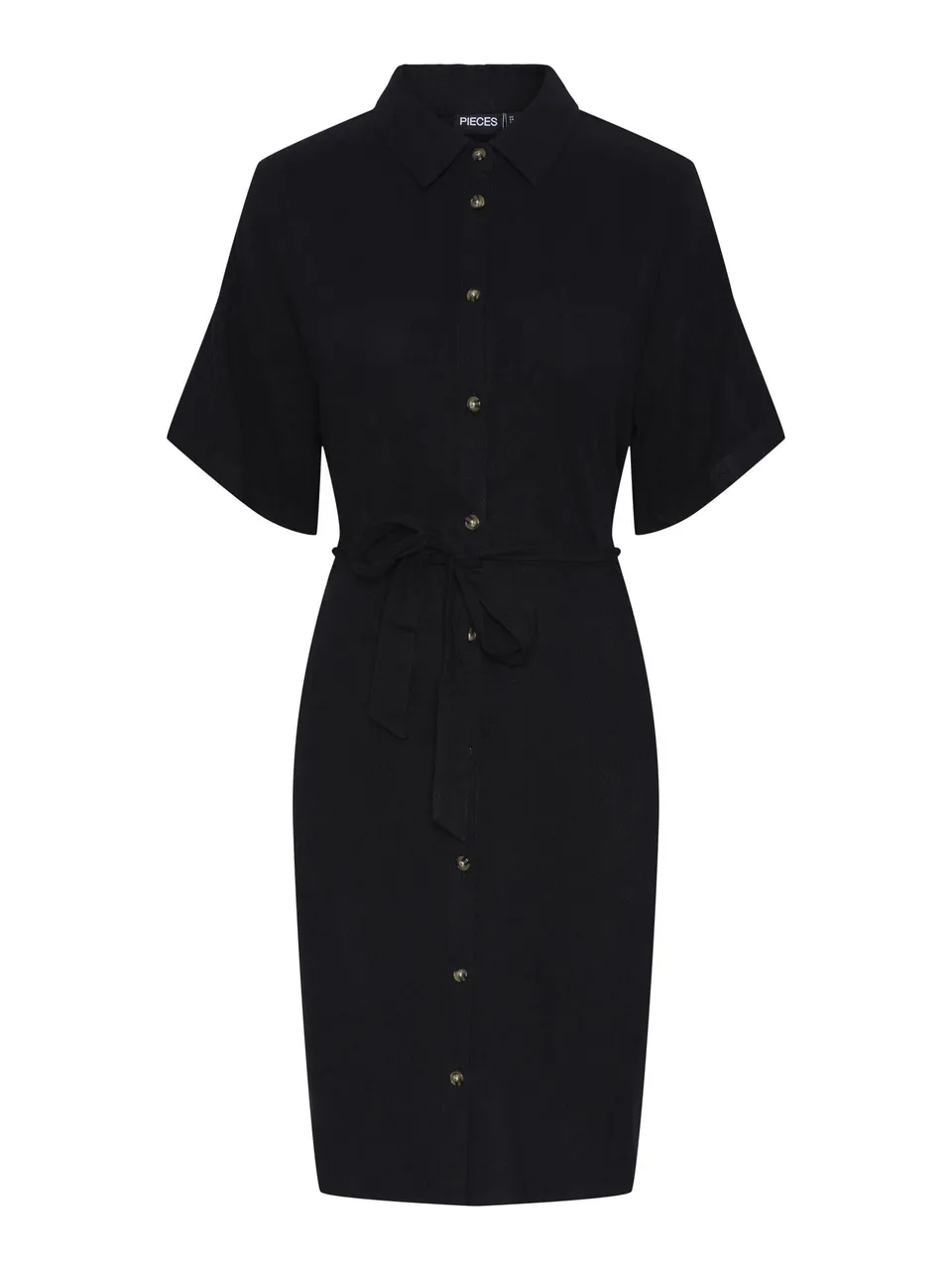 Pieces Pcvinsty Shirt Dress vestito camicia L nero