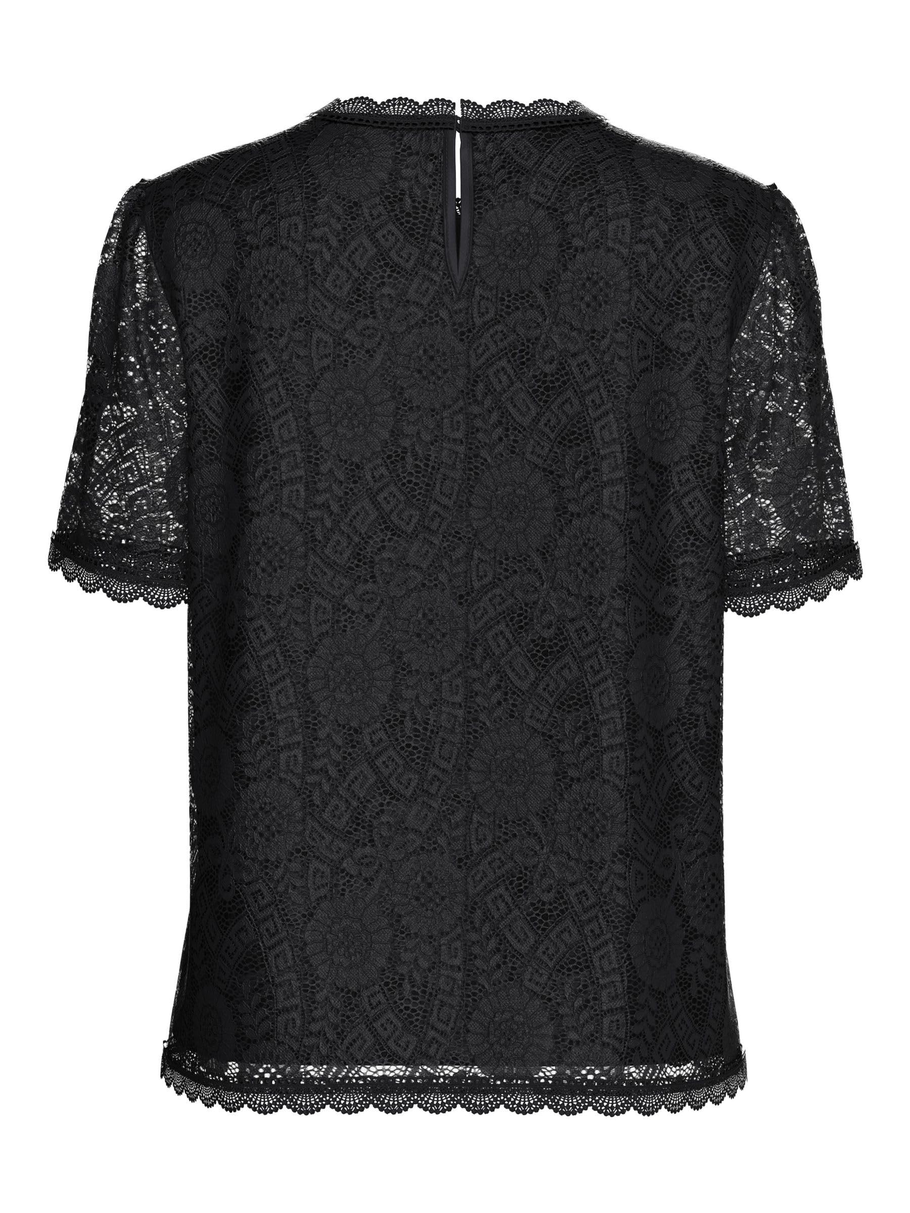 Pieces Pcolline SS Lace Top camicia pizzo maniche corte