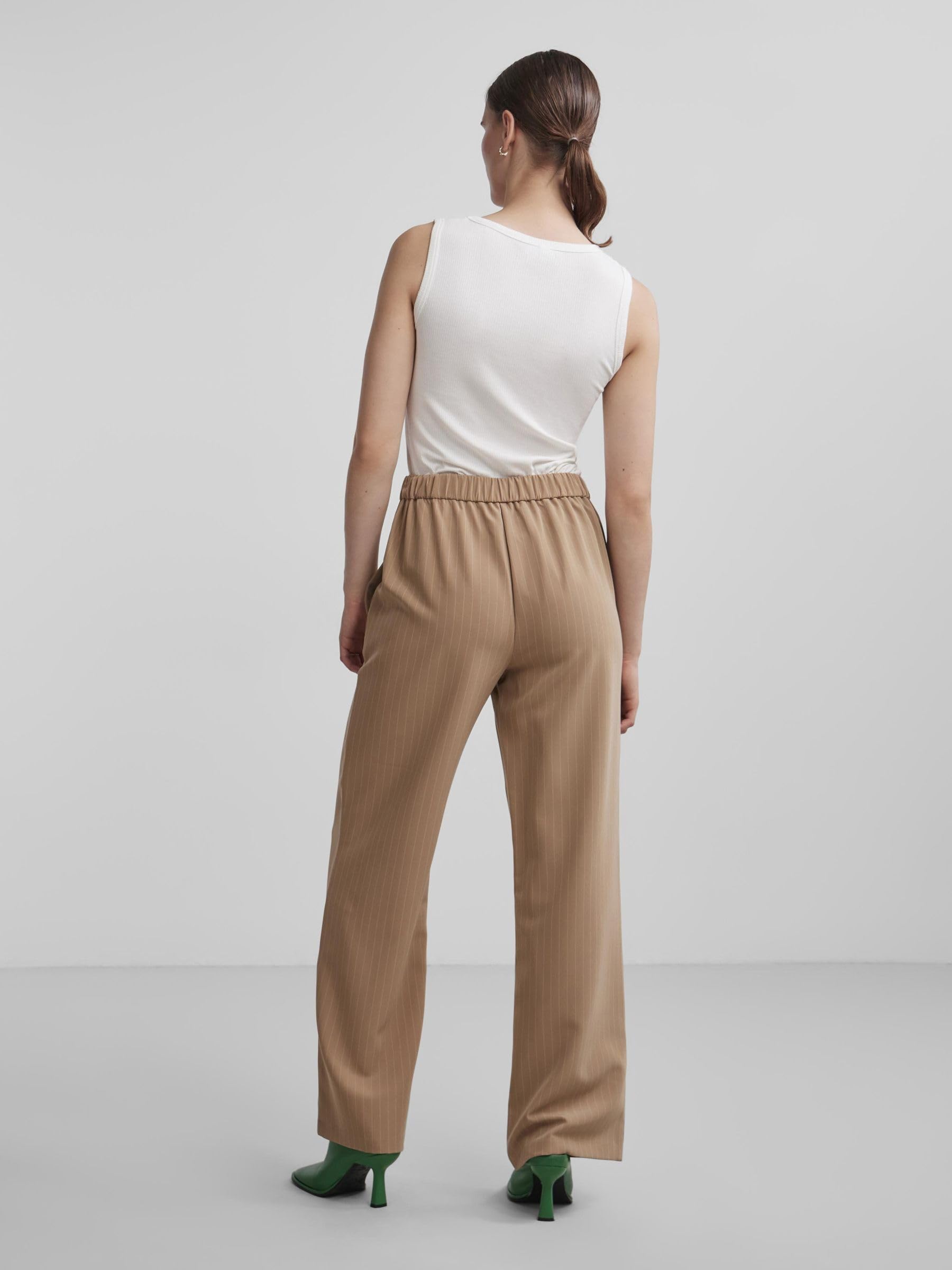Pieces Pcbozzy HW Pantaloni Larghi Donna 30W/32L Rigati