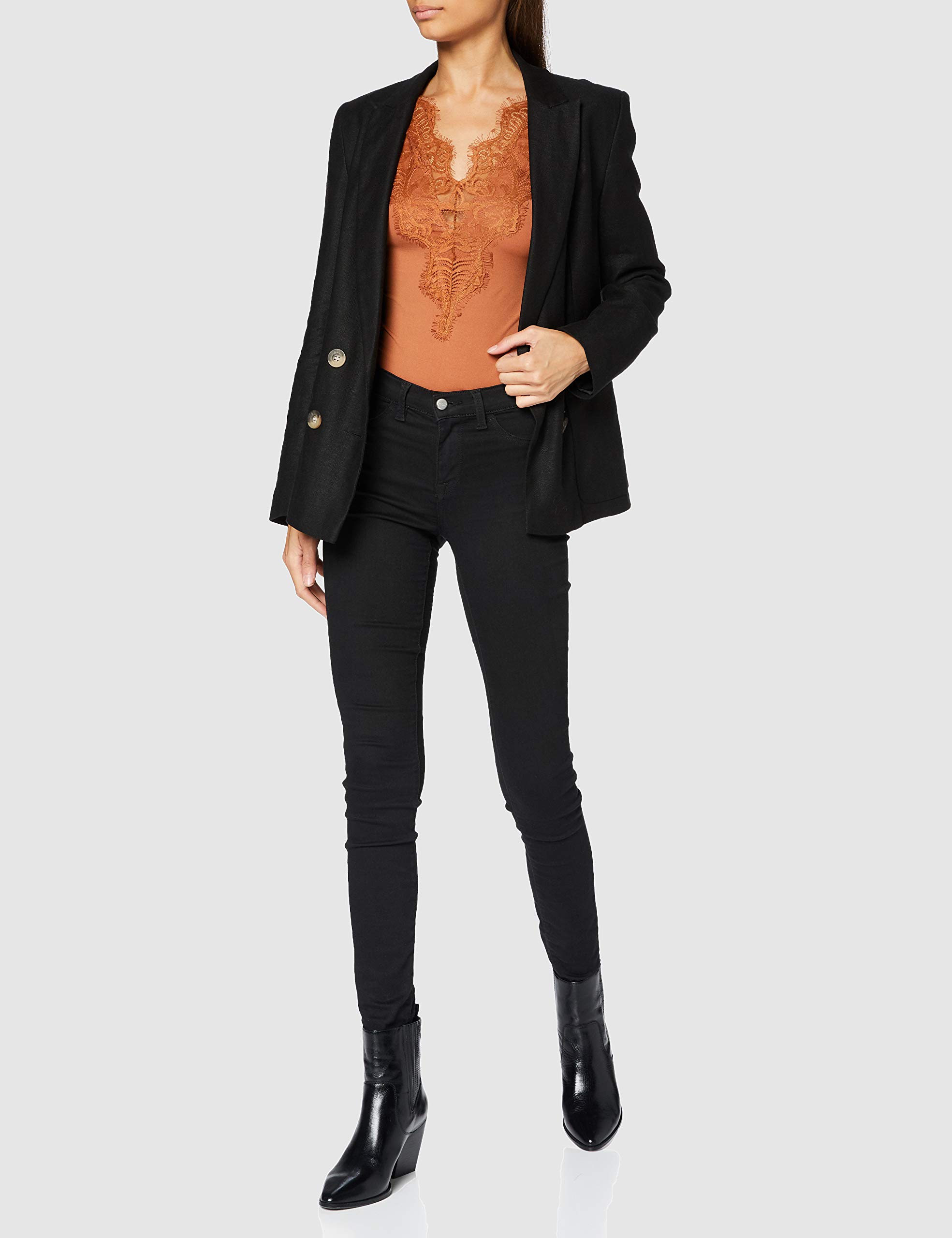 Pieces Pcilu SL Top Noos top pizzo Mocha Bisque