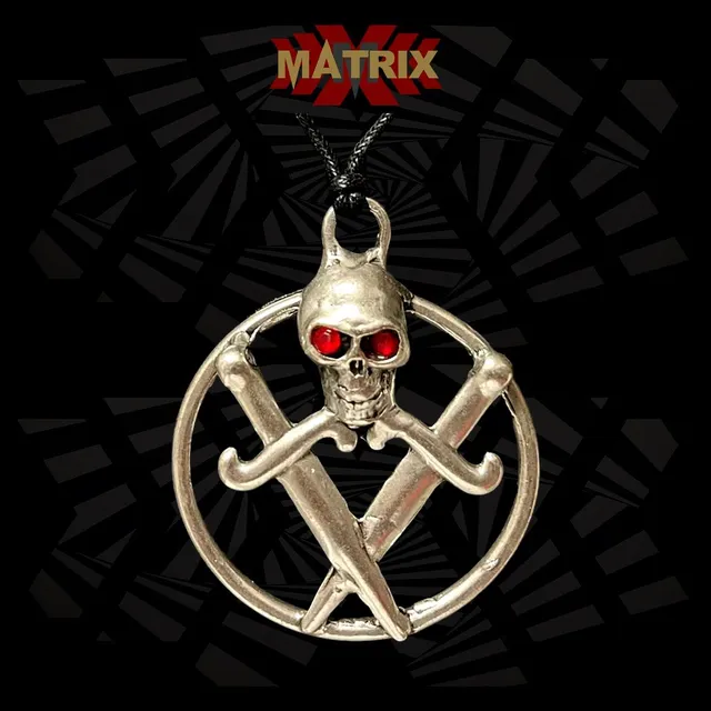 Matrix Skull-Sword-Red Eye ciondolo zamak con cordino