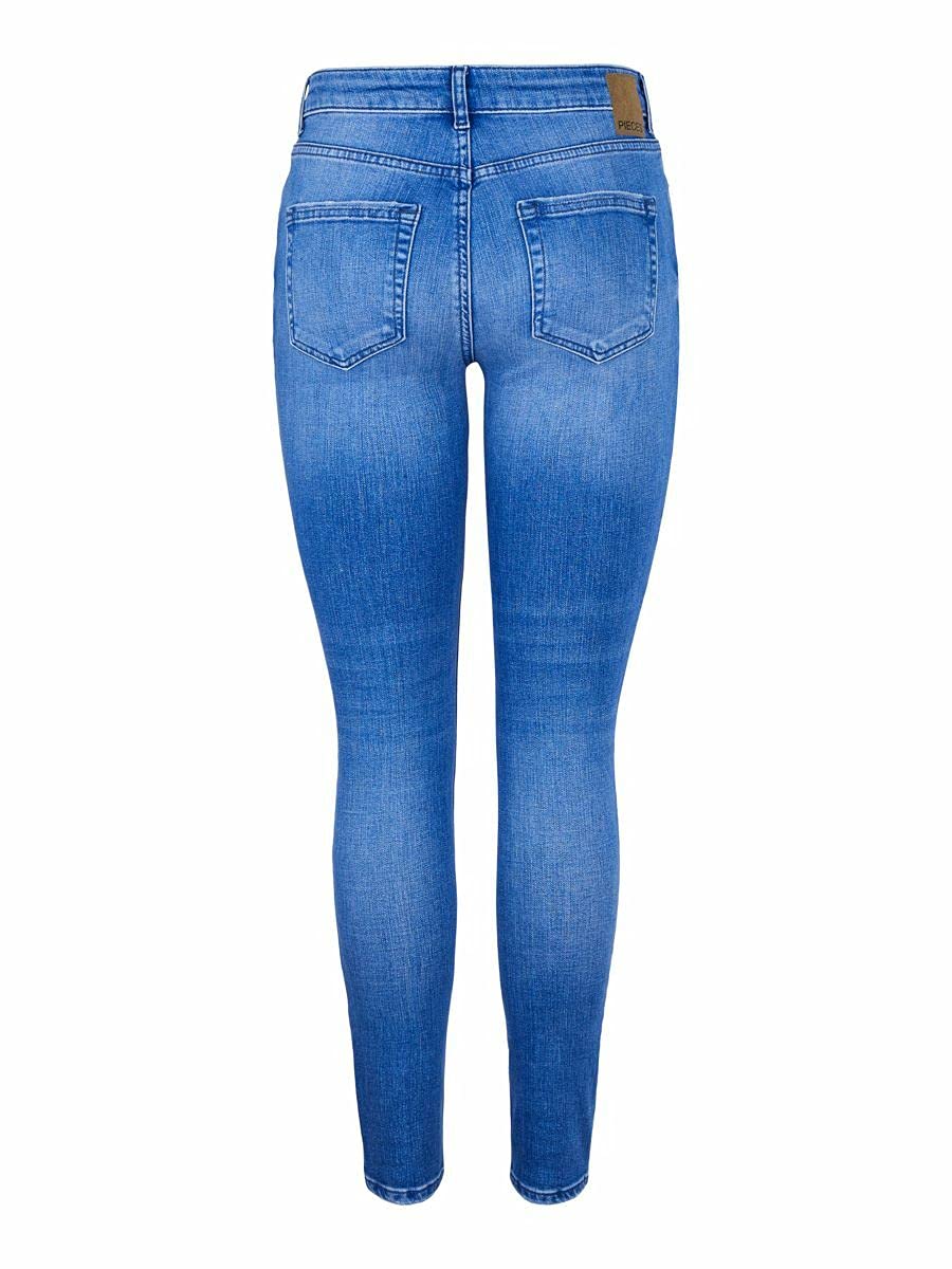 Pieces jeans skinny donna S vita media cotone