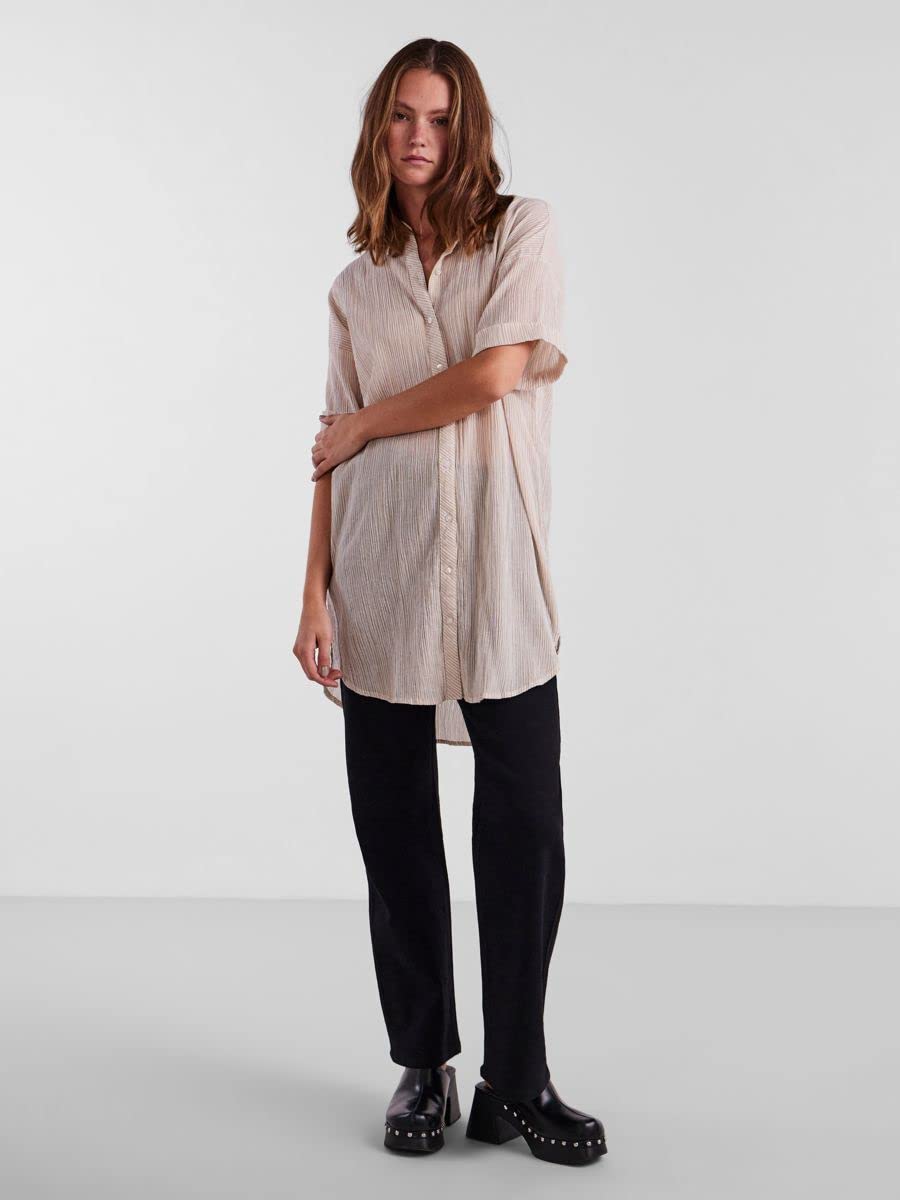 Pieces Pcterra camicia donna irish cream maniche lunghe
