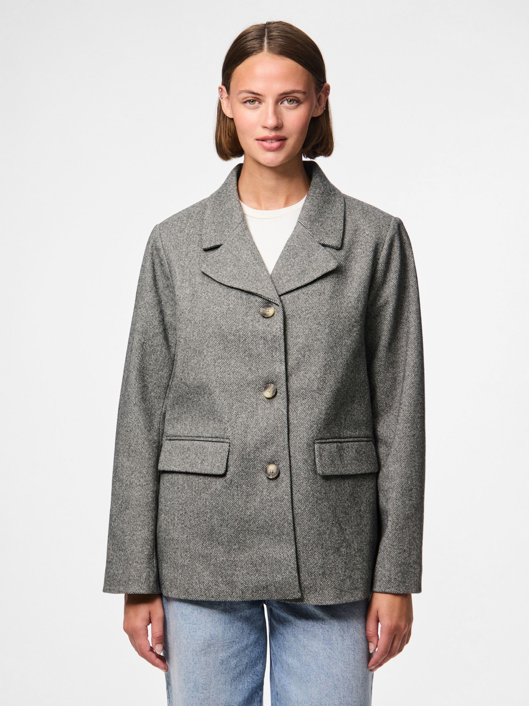 Pieces Pcbianca LS Blazer giacca donna nera taglia M