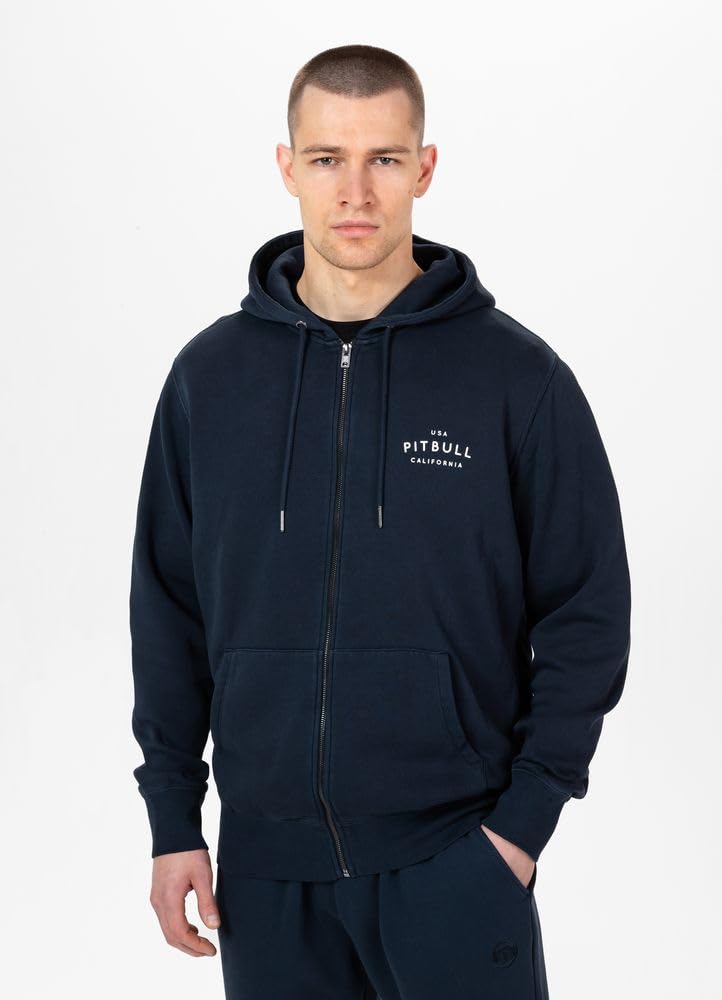 Pitbull Washed Lancaster Basics Hoody Zipper felpa uomo in cotone