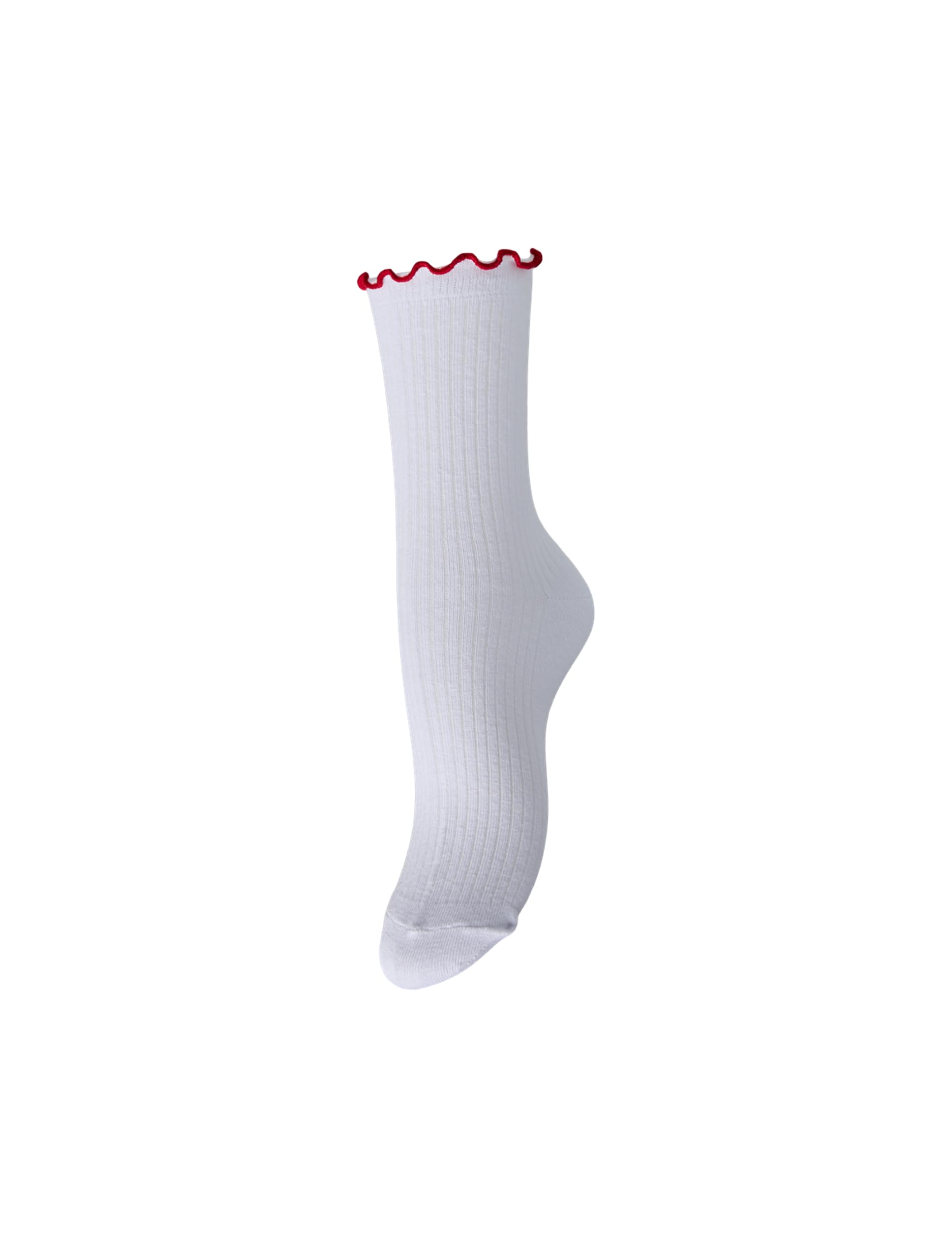 Pieces Pcafia Contrast Frill calzini bianchi taglia unica