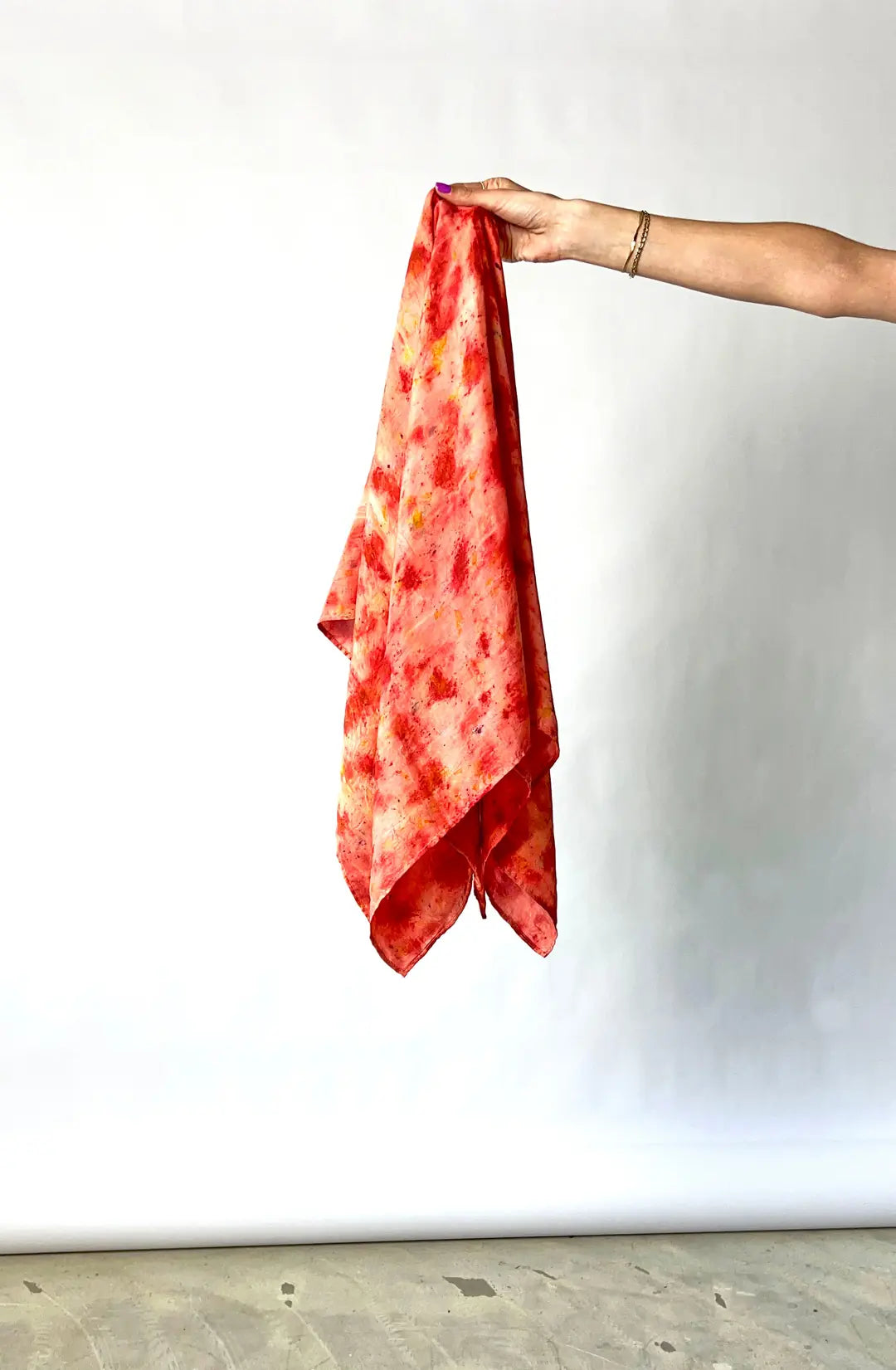 el.residu Sima 7 foulard rosso seta 1x1 m