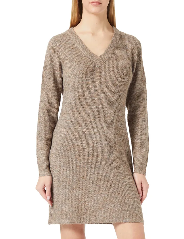 PIECES Noos abito in maglia scollo a V maniche corte