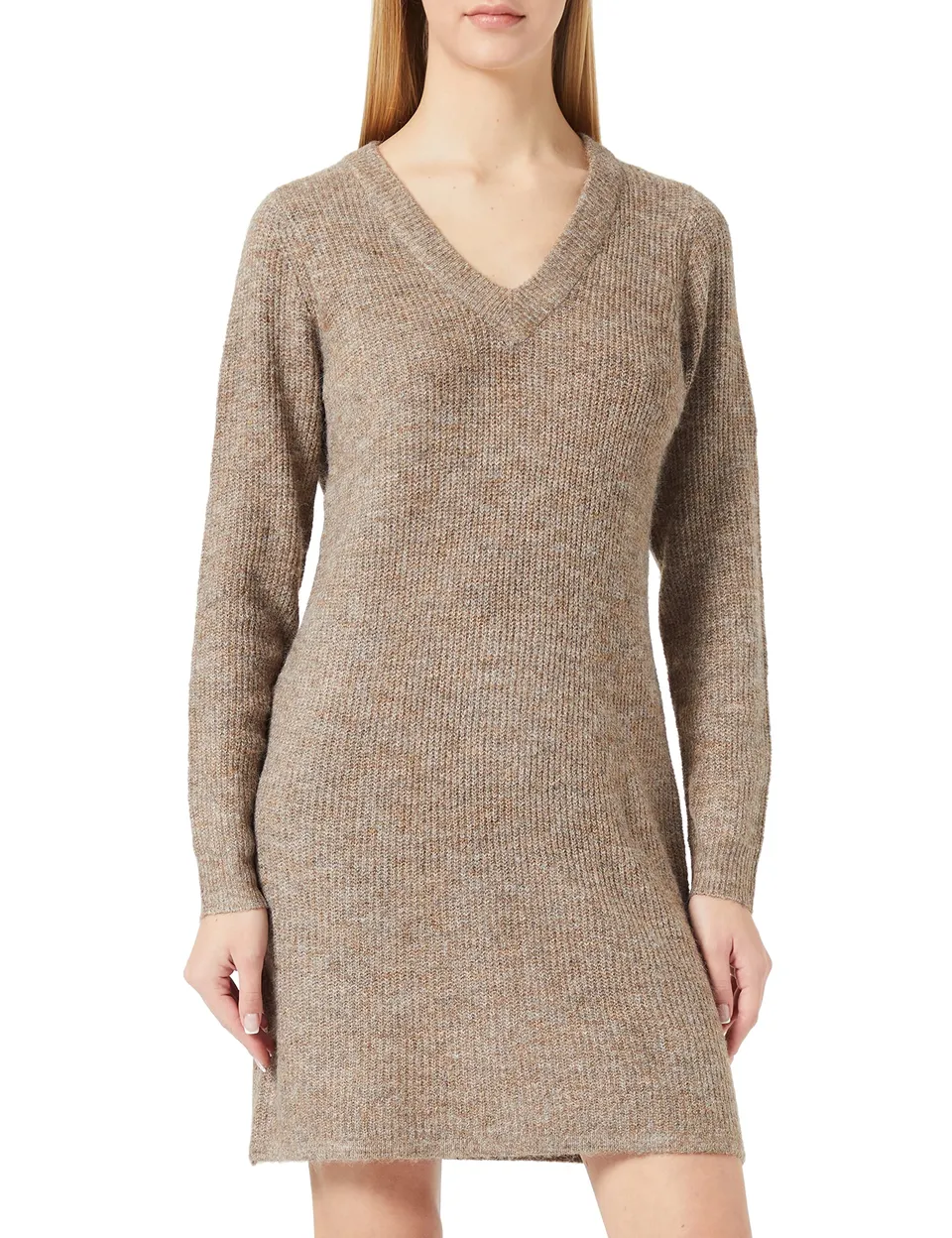 PIECES Noos abito in maglia scollo a V maniche corte
