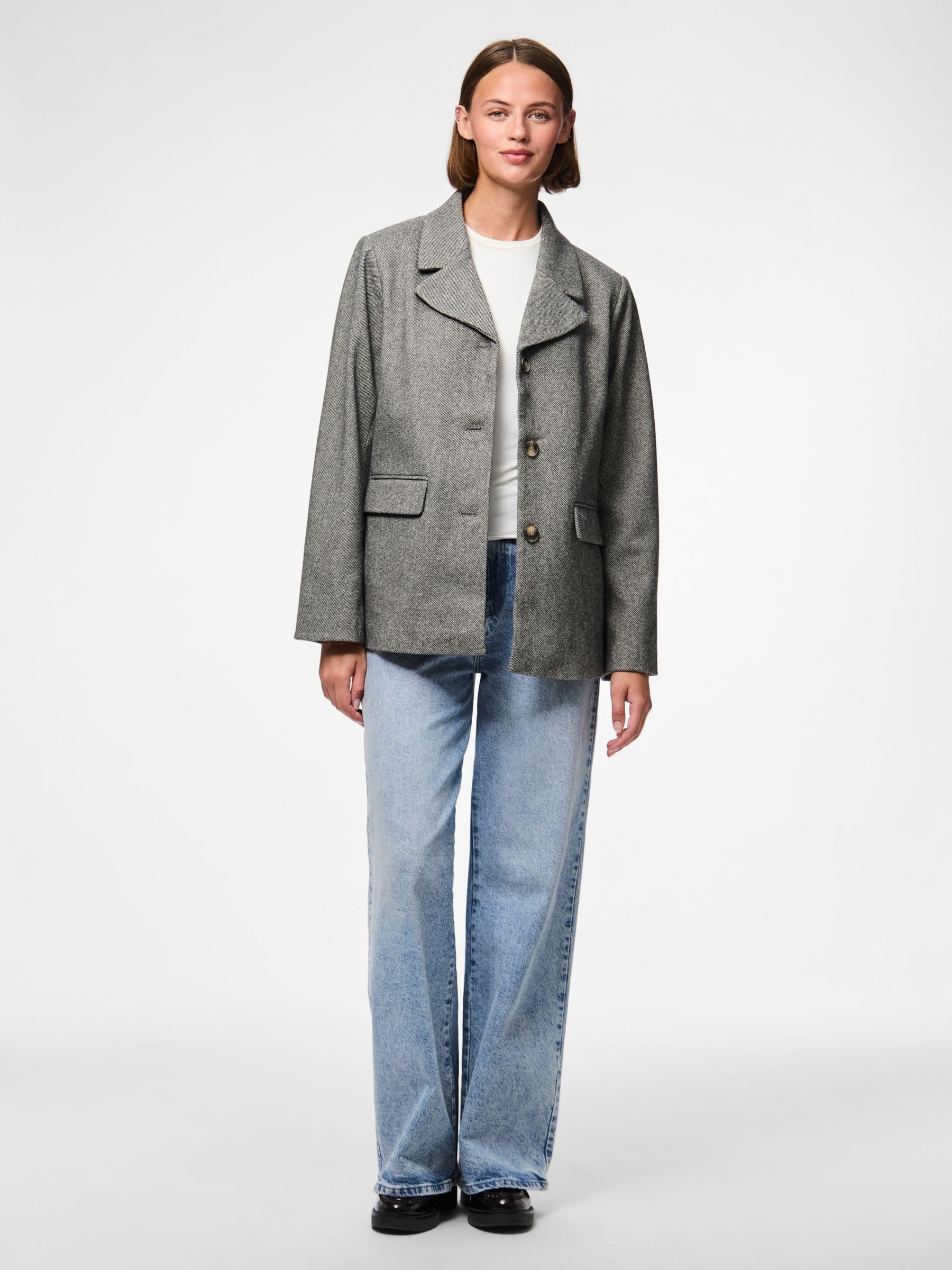 Pieces Pcbianca LS Blazer giacca donna nera taglia M