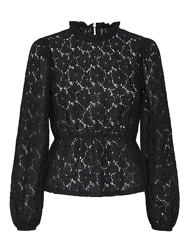PIECES Pcjanessa LS Lace Top camicia S in pizzo