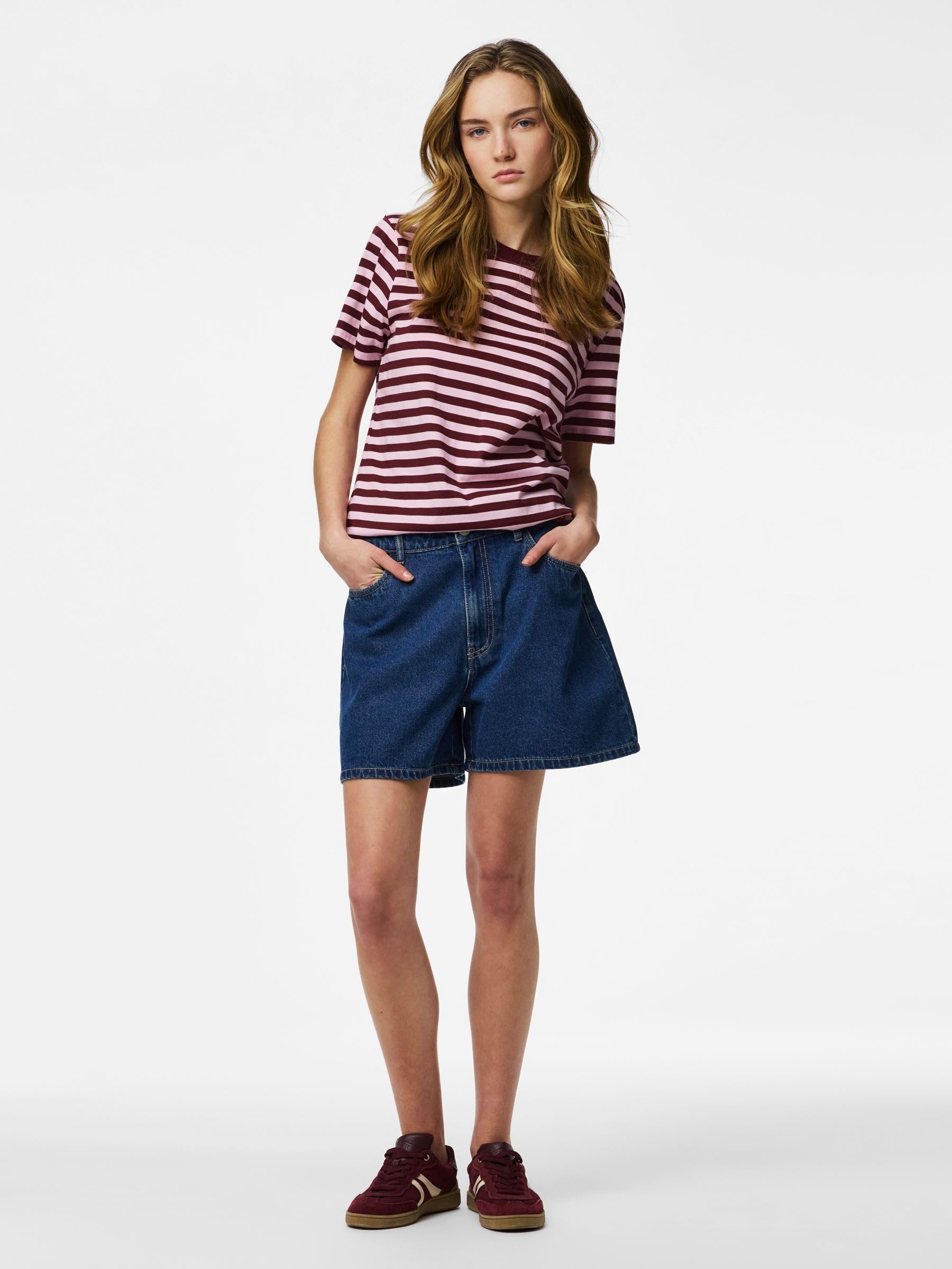 Pieces Pcabbi MW Shorts Denim vita normale uso quotidiano